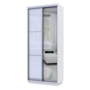 ארון הזזה מעוצב 90 סמ כולל דלת מראה ומגירות Home Decor הום דקור