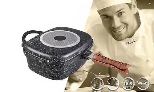 סיר מרובע משולב מחבת פסים La Kitchenette