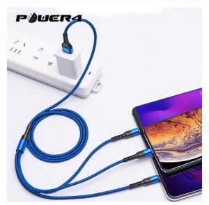 Power4 נייד טלפונים USB מיתרי 3 ב 1 עבור iPhone טעינת כבל USB סוג C לברקים מיקרו USB כבלים עבור אנדרואיד