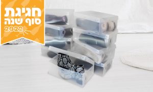 מארז 10/20/30 קופסאות שקופות לאחסון נעליים