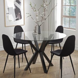 פינת אוכל עגולה כולל 4 כסאות מעוצבים Home Decor הום