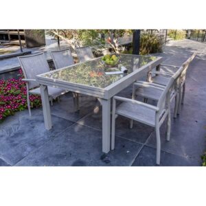 מערכת גן - פינת אירוח 4 כסאות ושולחן נפתח עד 320 ס"מ Scab סקאב